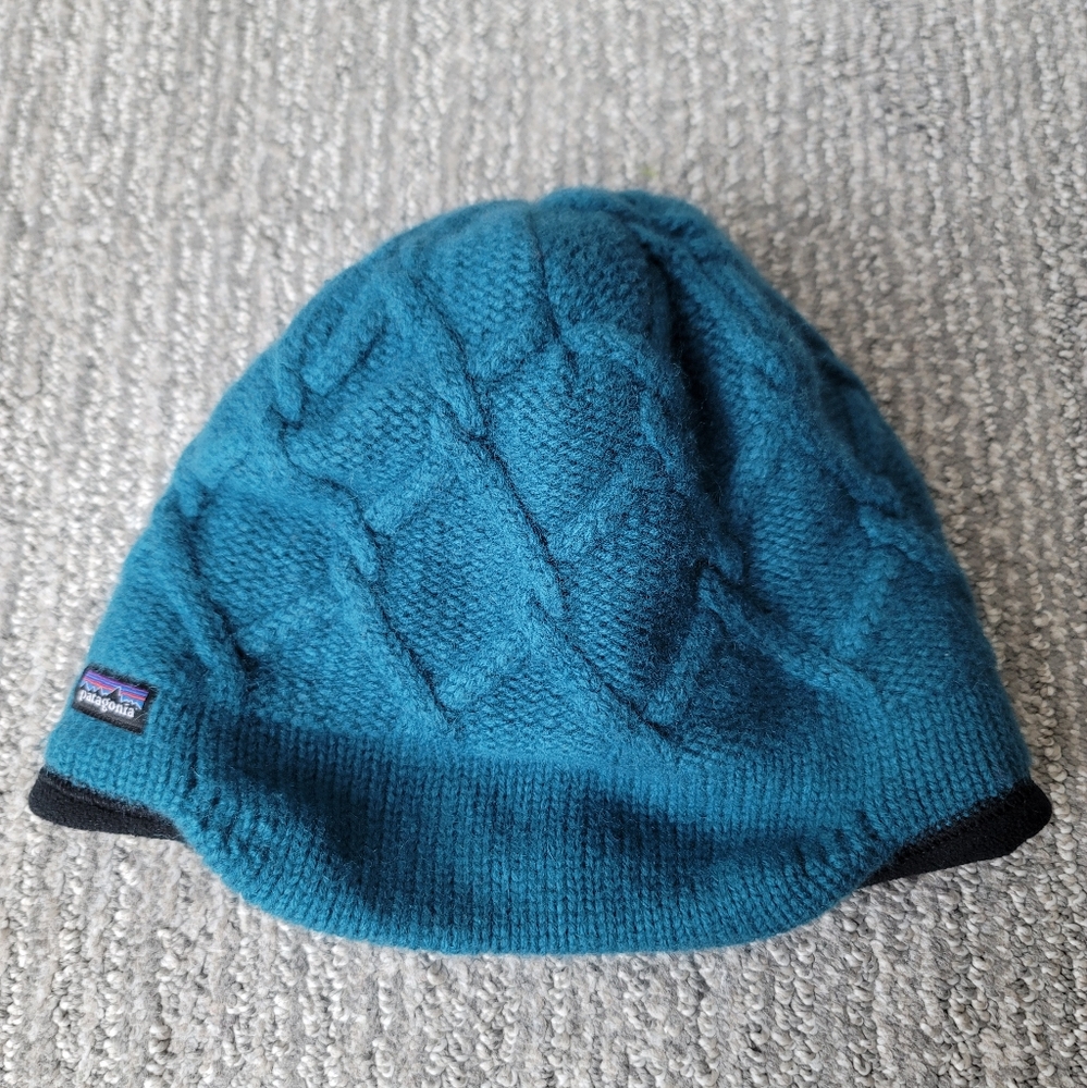 Patagonia Wool Blend Knit Beanie, Size OS, Color Teal/Black